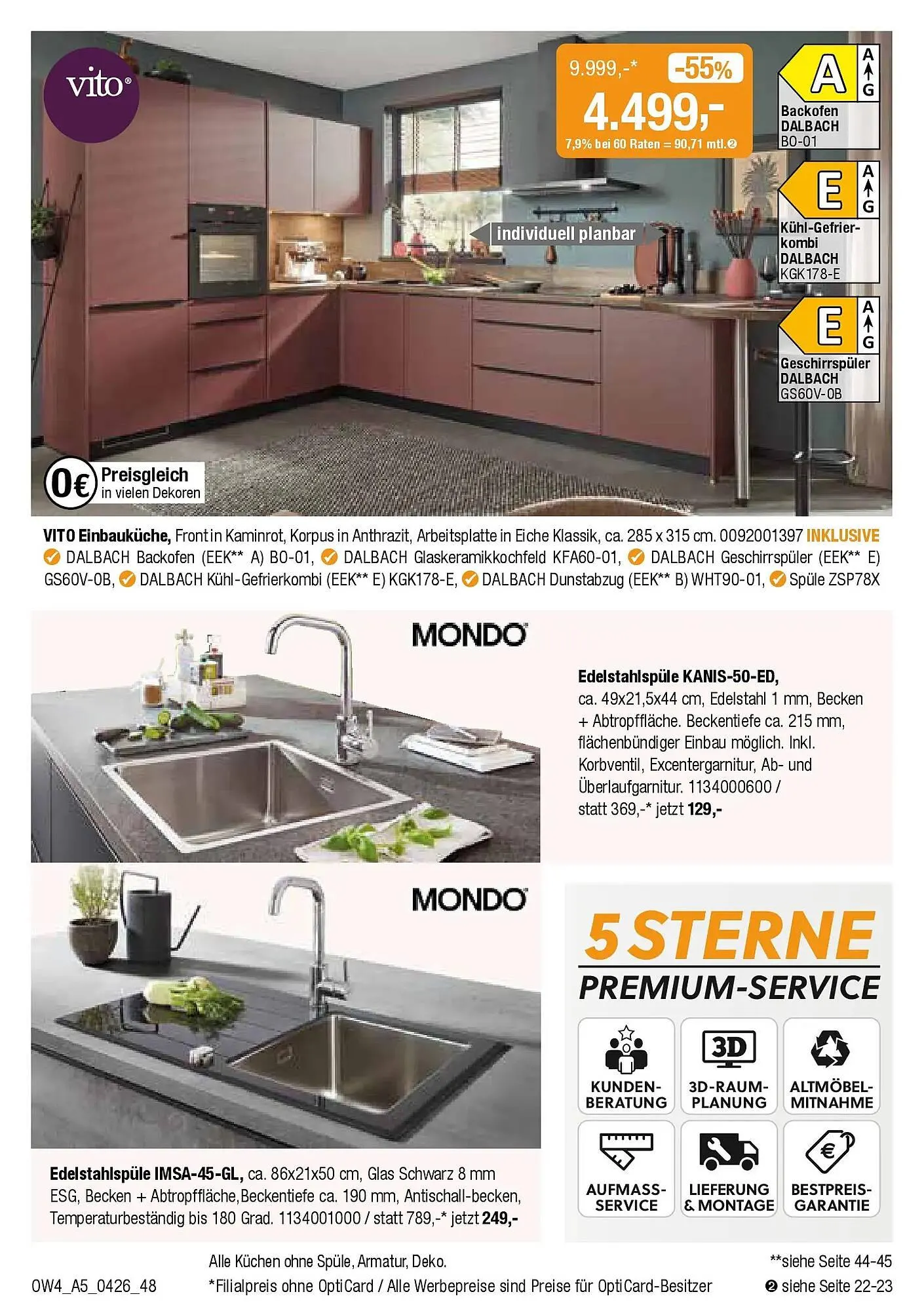 Opti Wohnwelt Prospekt von 1. April bis 18. April 2026 - Prospekt seite 48