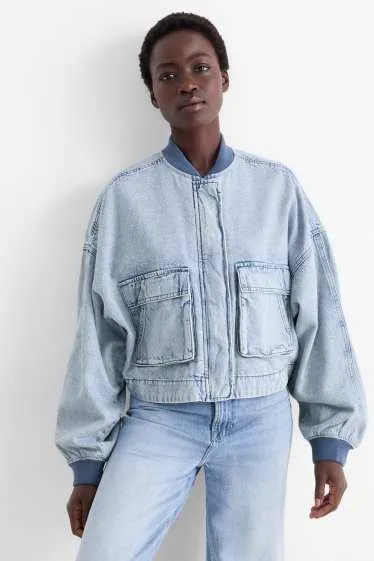 Denim bomber jacket