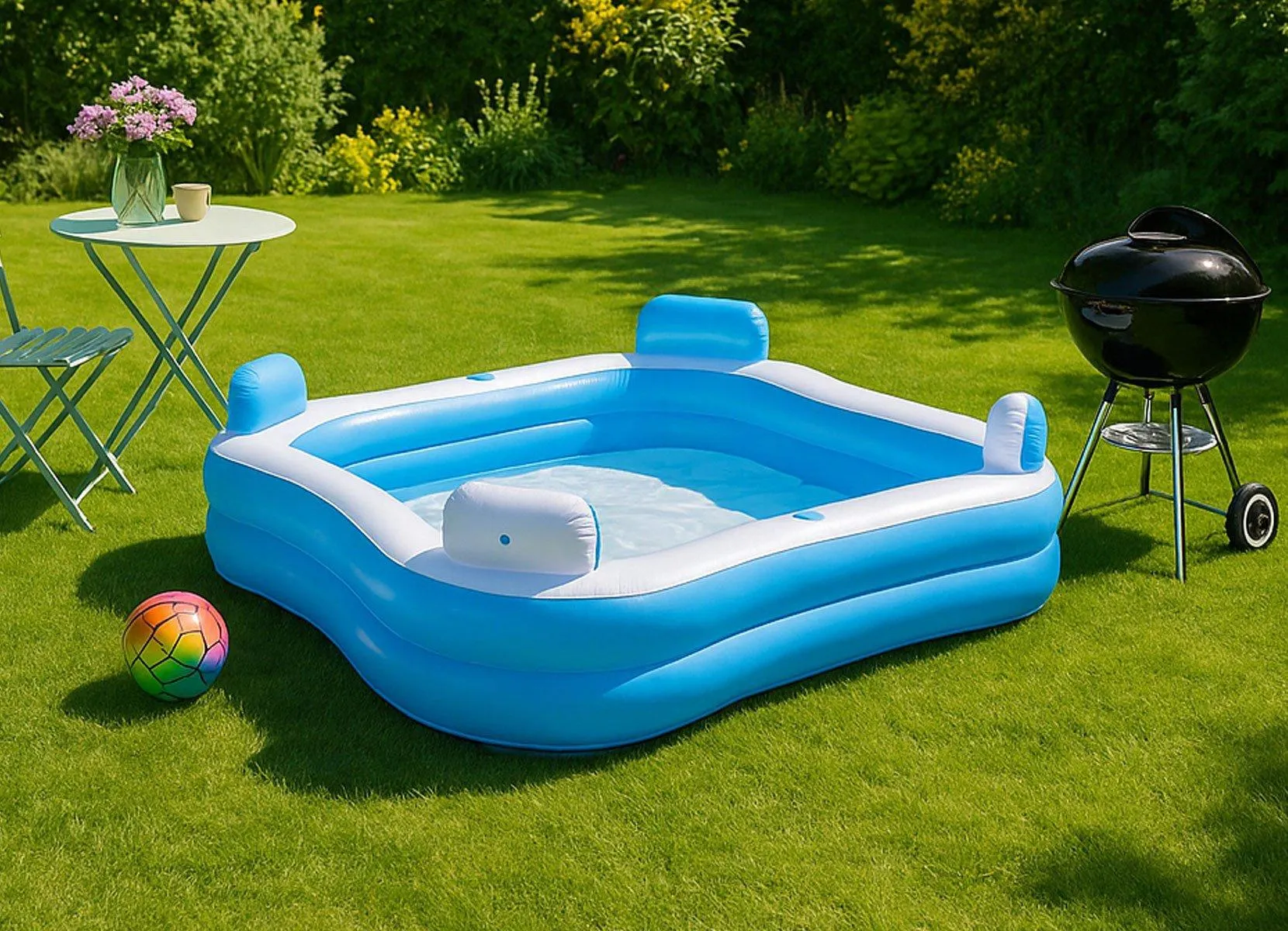 Family Lounge Pool mit Kopfstützen 183x183x51cm