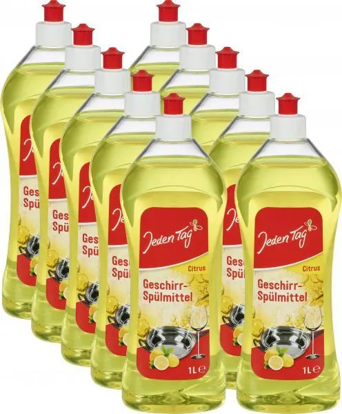 Jeden Tag Geschirrspülmittel mit Citrusduft 10 x 1 l