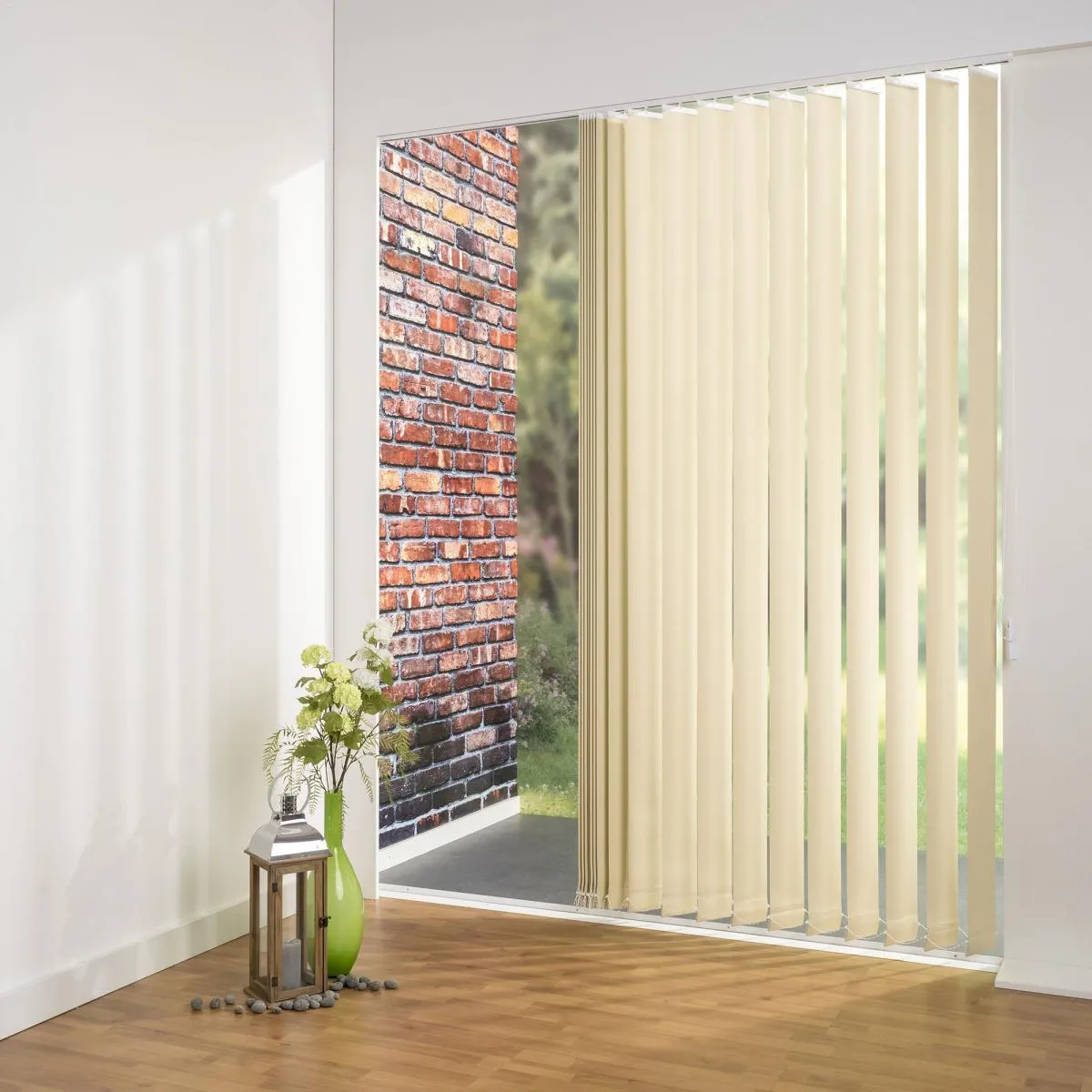 Vertikalanlage Maß, 127 mm Lamelle, 100 x 250 cm, hellgelb