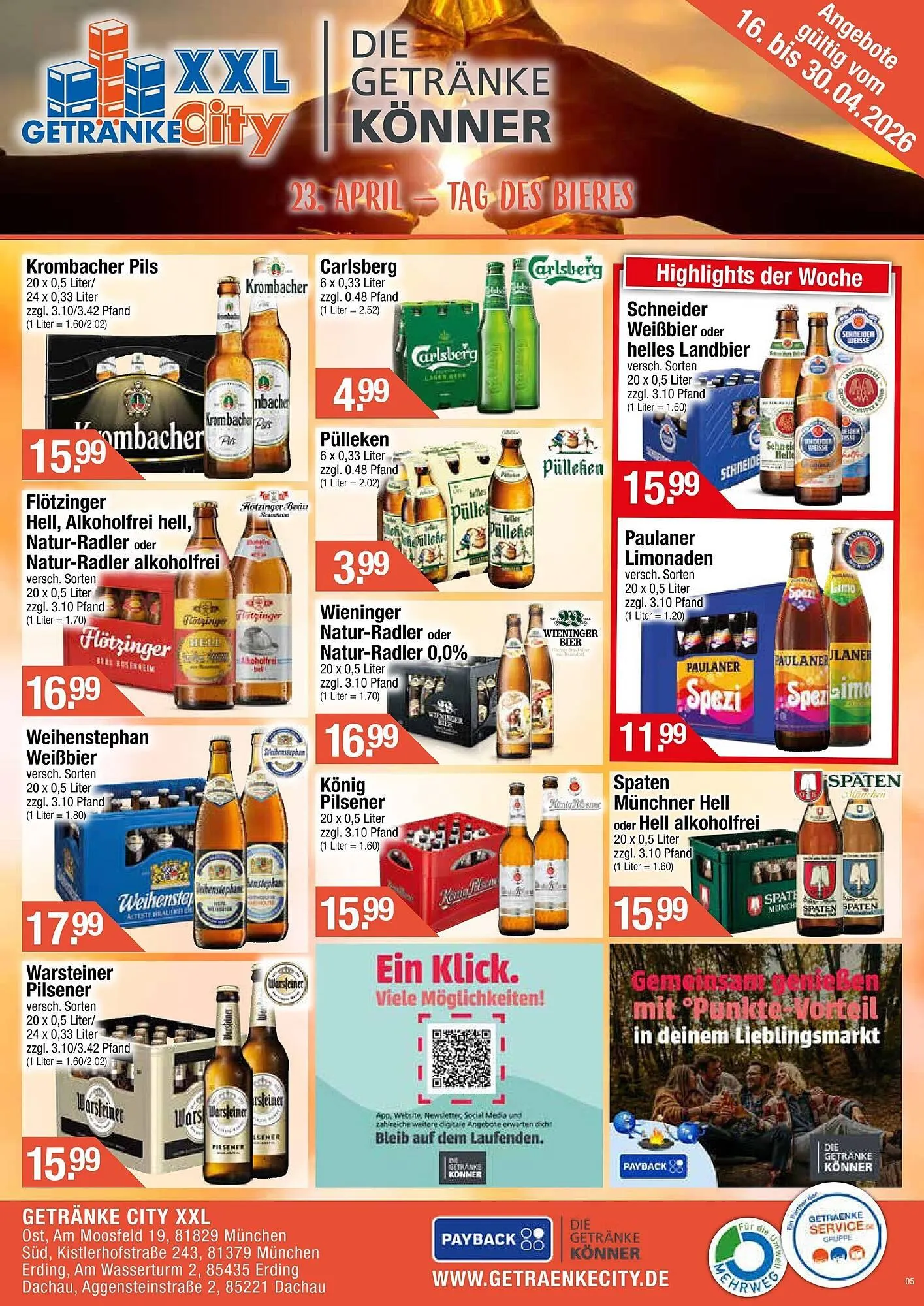 Getränke City Prospekt von 16. April bis 30. April 2026 - Prospekt seite 1