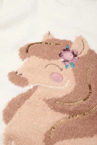 Horse - set - knitted dress and tights - 2 piece