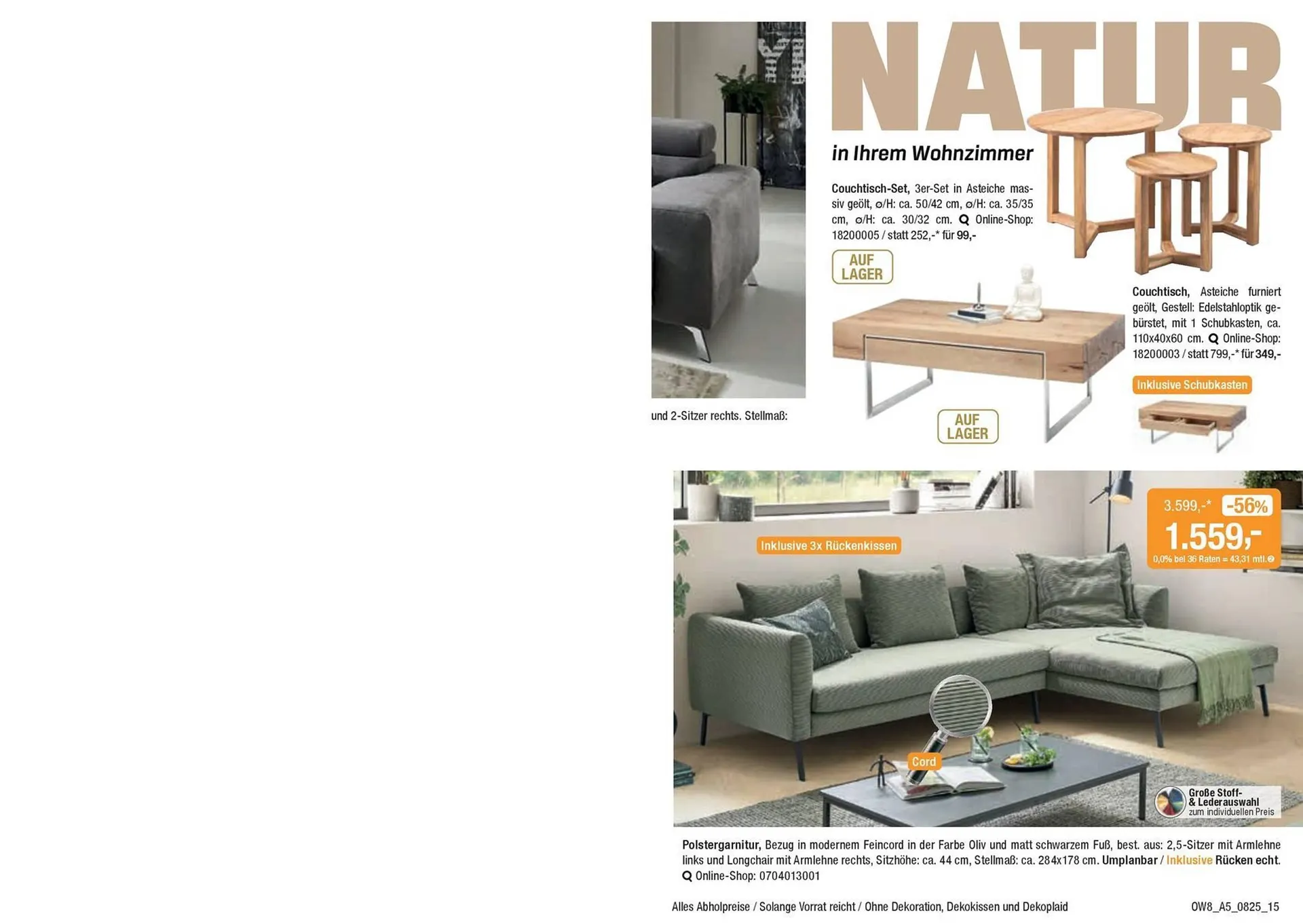 Opti Wohnwelt Prospekt von 25. Juli bis 23. August 2025 - Prospekt seite 15