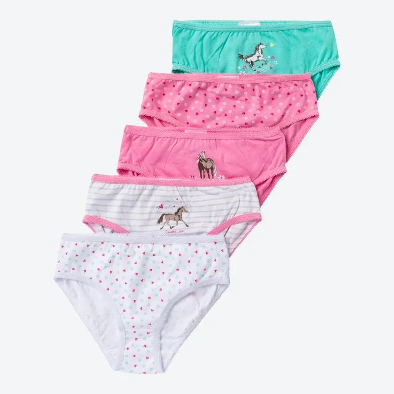 Kinder-Mädchen-Slip in verschiedenen Designs, 5er-Pack