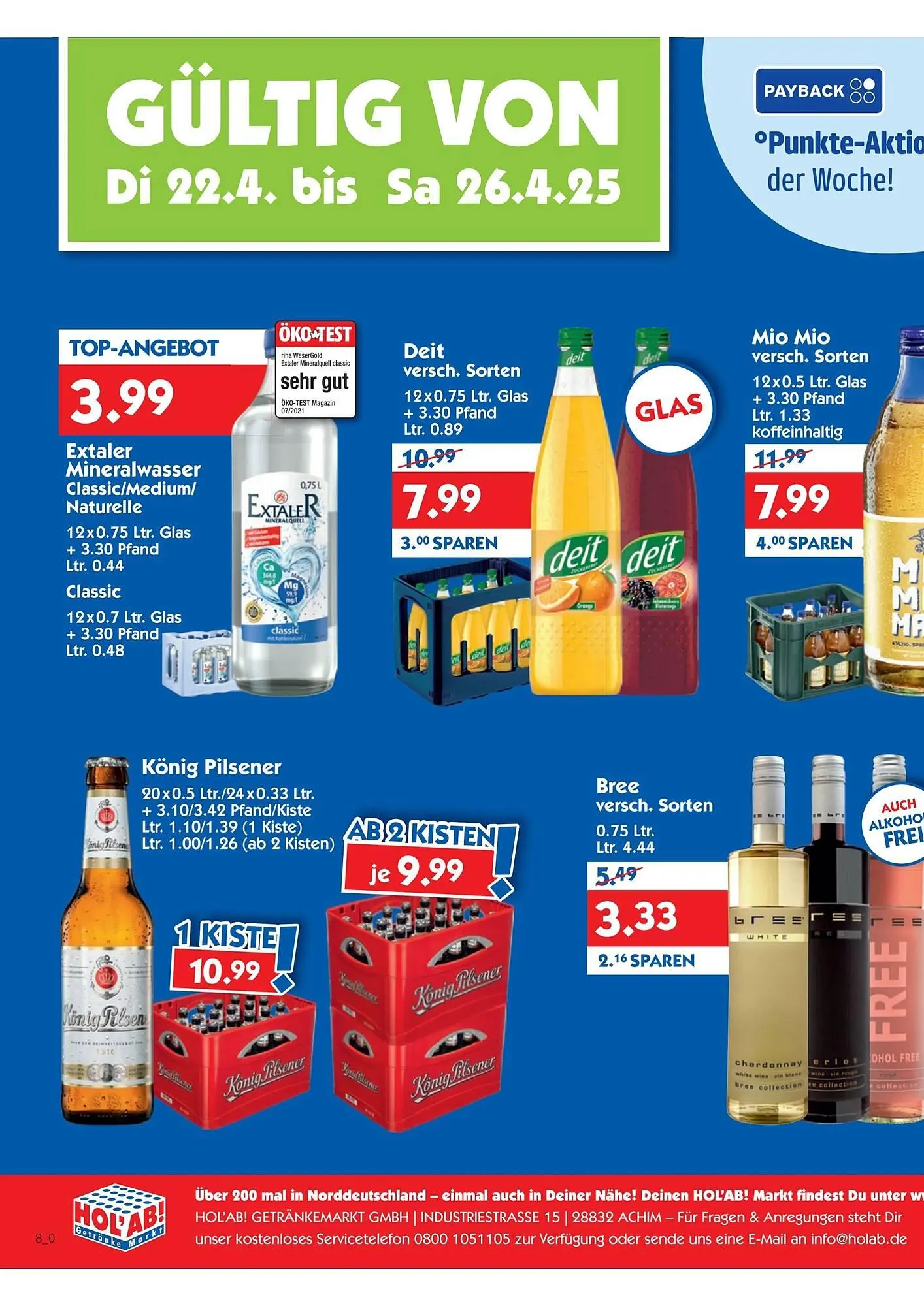 Hol'ab Getränkemarkt Prospekt von 22. April bis 27. April 2025 - Prospekt seite 2