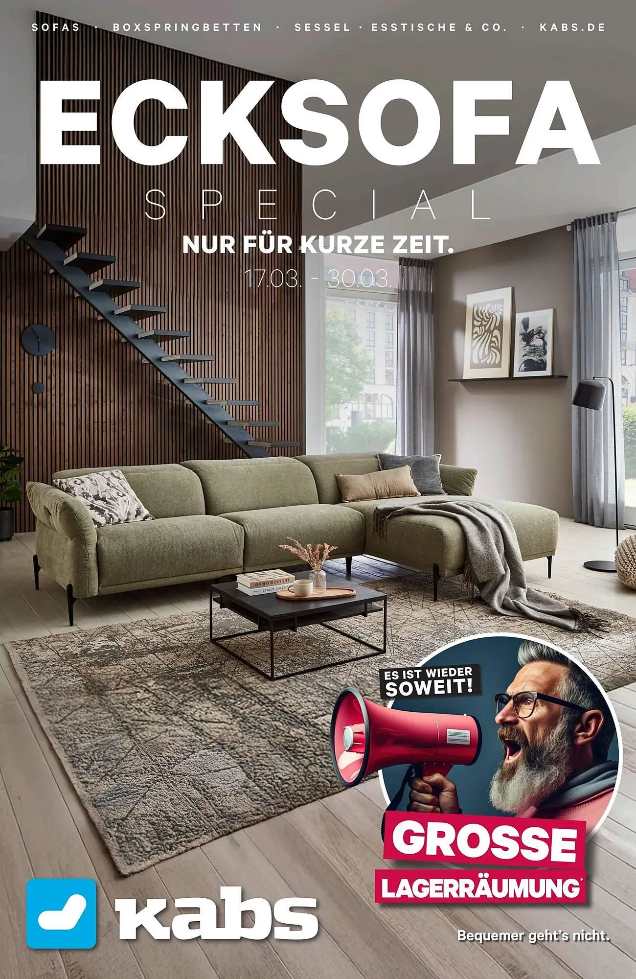 Kabs Polsterwelt Prospekt von 17. März bis 31. März 2025 - Prospekt seite 1