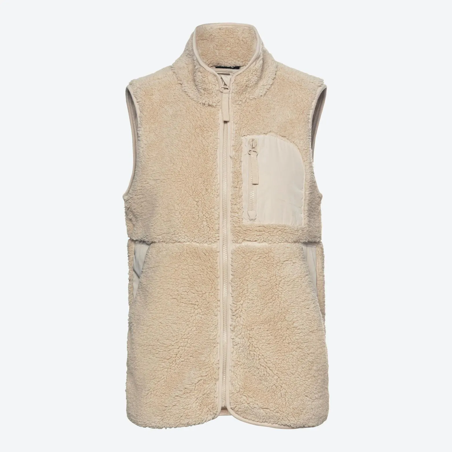 Damen-Indoor-Teddy-Weste mit Brusttasche