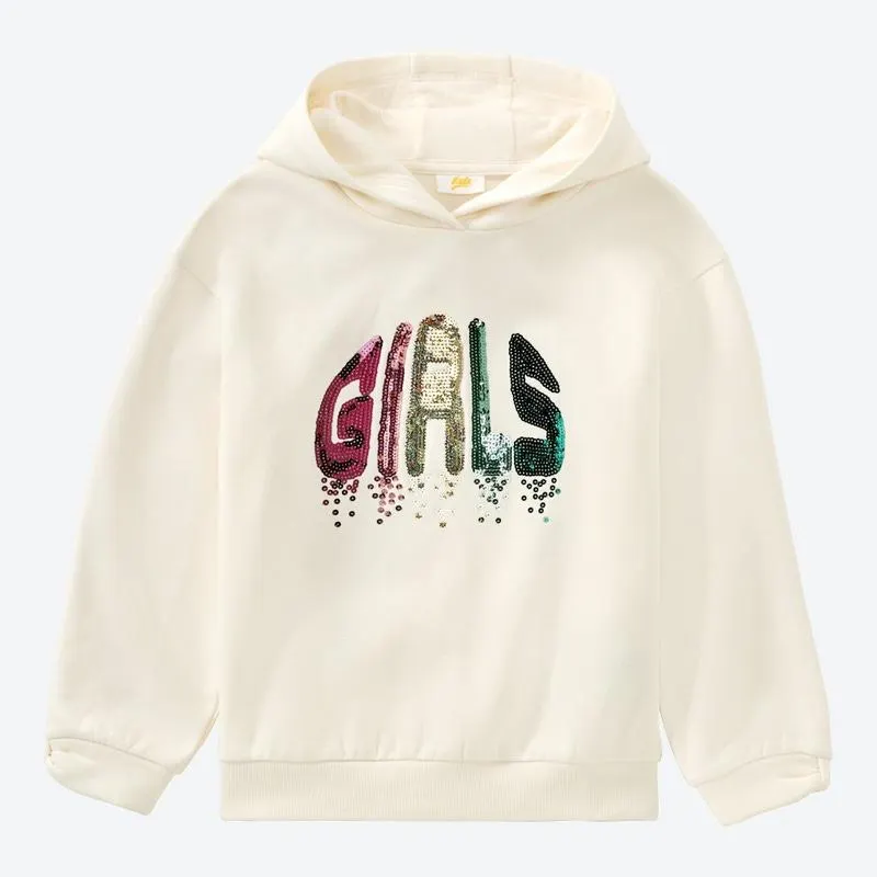 Kinder-Mädchen-Sweathoodie mit Pailleten-Applikation