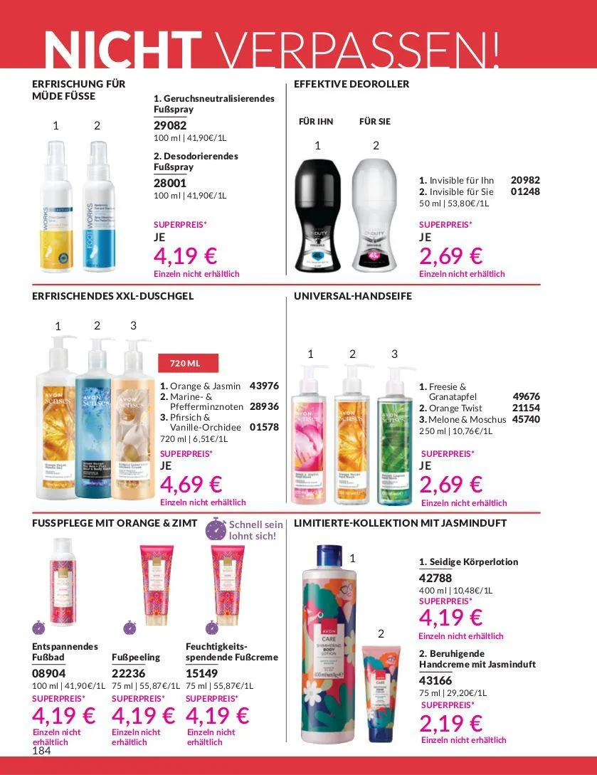 Avon Aktueller Prospekt von 19. März bis 2. April 2025 - Prospekt seite 184