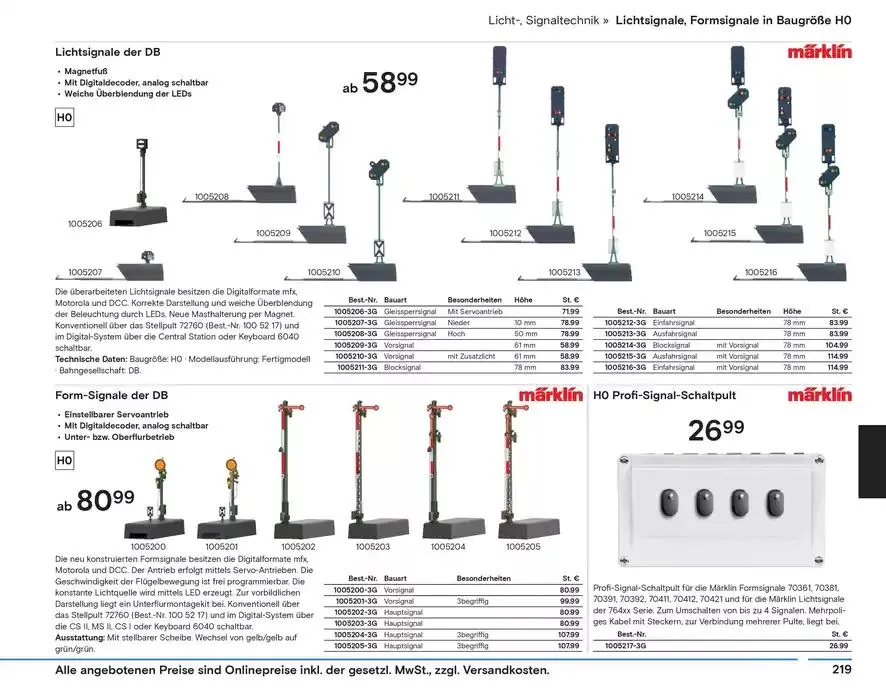Modellbahn Katalog von 29. Oktober bis 31. Dezember 2025 - Prospekt seite 221