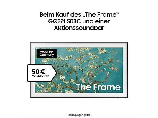 SAMSUNG GQ32LS03CBU The Frame QLED TV (Flat, 32 Zoll / 80 cm, Full-HD, SMART TV, Tizen)