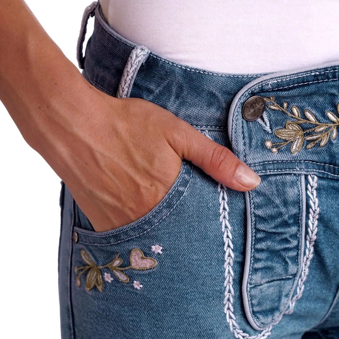 Damen Trachtenshorts in Denim-Optik