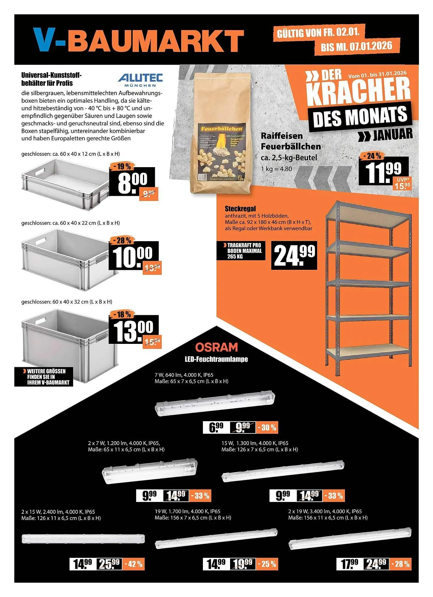 V Baumarkt Prospekt von 2. Januar bis 8. Januar 2026 - Prospekt seite 1