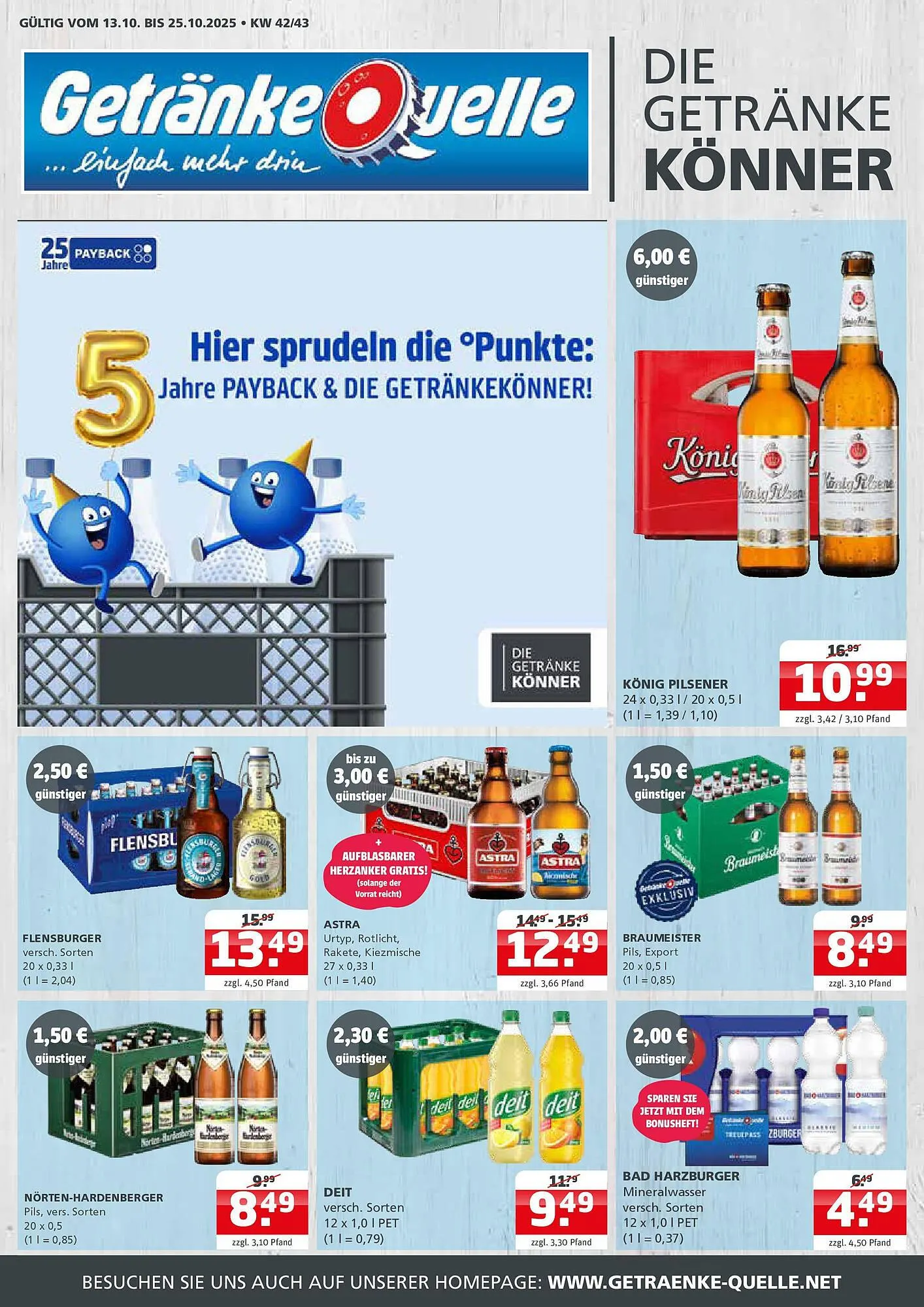 Getränke Quelle Prospekt von 12. Oktober bis 25. Oktober 2025 - Prospekt seite 1