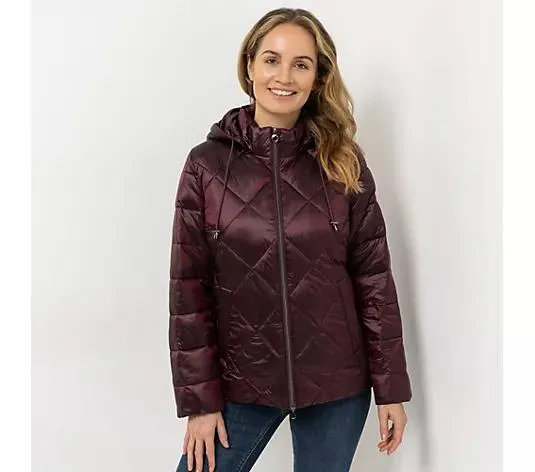 CENTIGRADE Steppjacke Stehkragen abnehmbare Kapuze 2-Wege-Reißverschluss