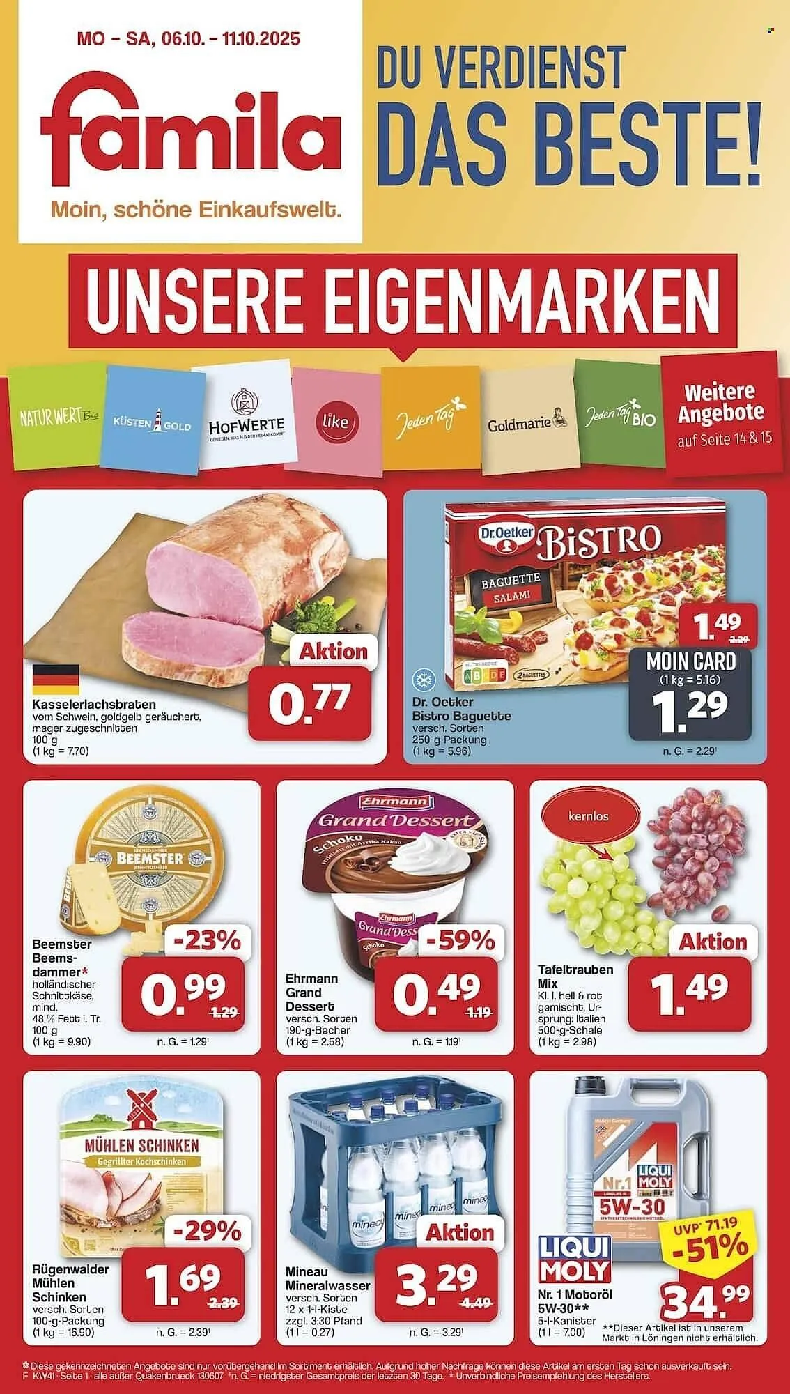Famila Nord Ost Prospekt von 6. Oktober bis 11. Oktober 2025 - Prospekt seite 1