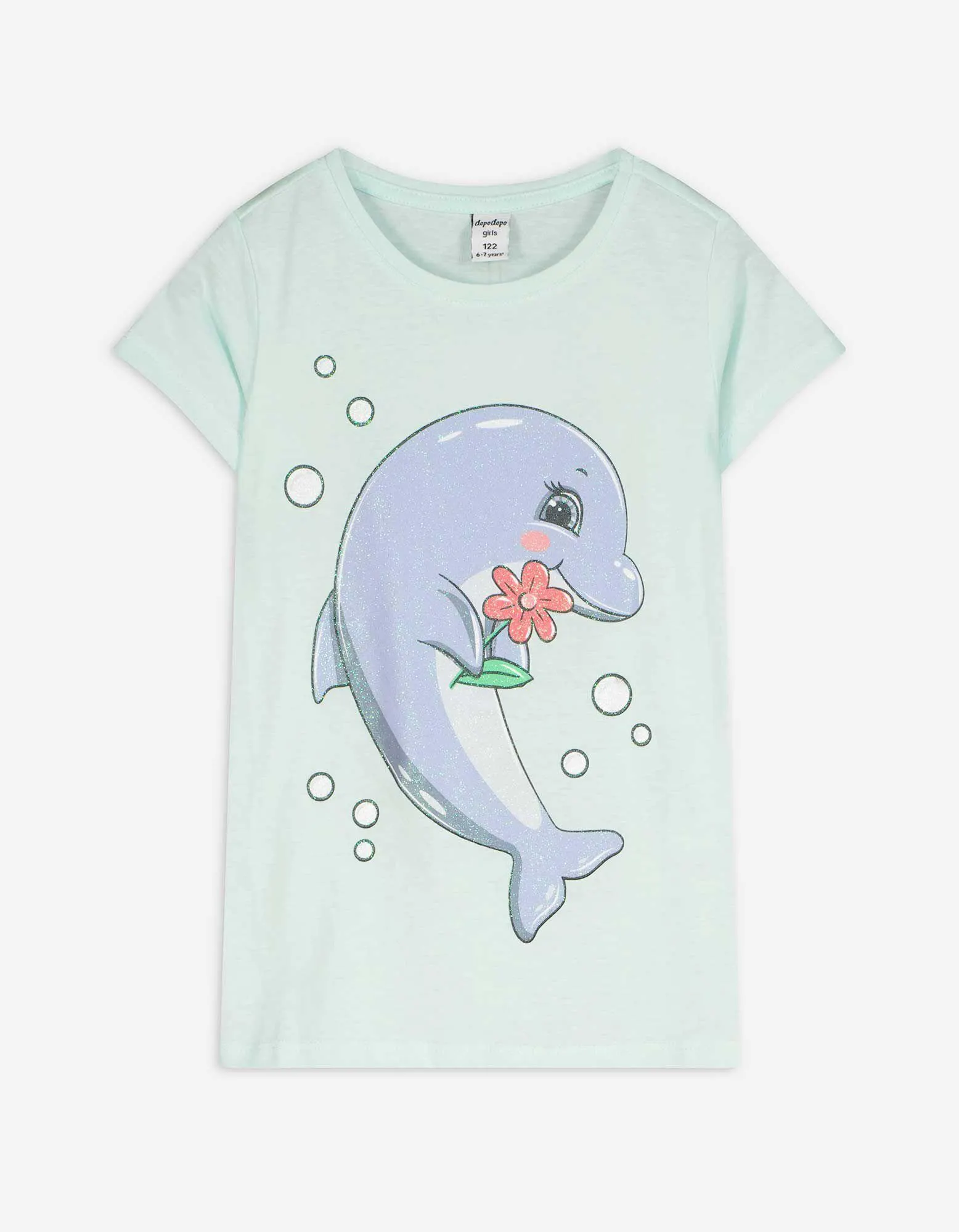 T-Shirt - Frontprint - türkis