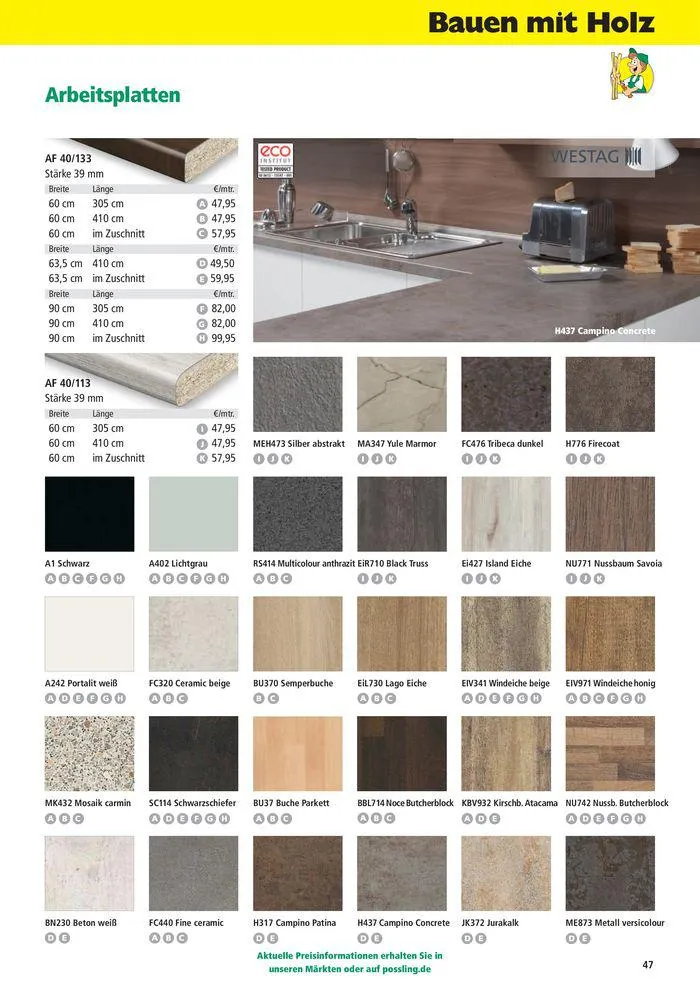 Holz-& Baukatalog 2024/25 von 27. März bis 31. Januar 2025 - Prospekt seite 47
