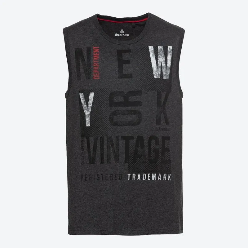 Herren-Muskelshirt in Melange-Optik