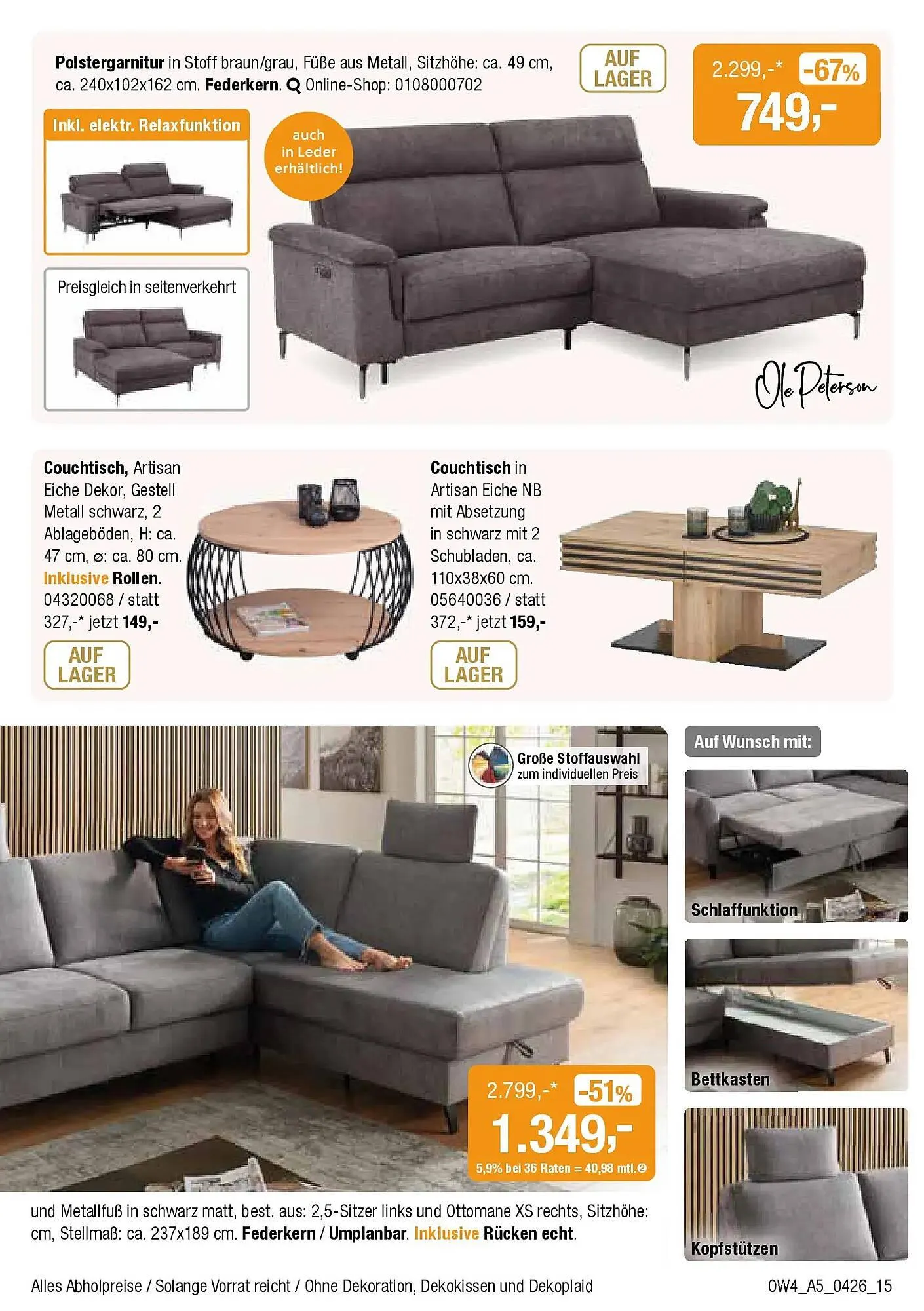 Opti Wohnwelt Prospekt von 1. April bis 18. April 2026 - Prospekt seite 15