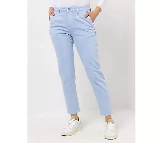 DINE 'N' DANCE Hose, knöchellang Chino-Style lässige Passform konischer Beinverlauf