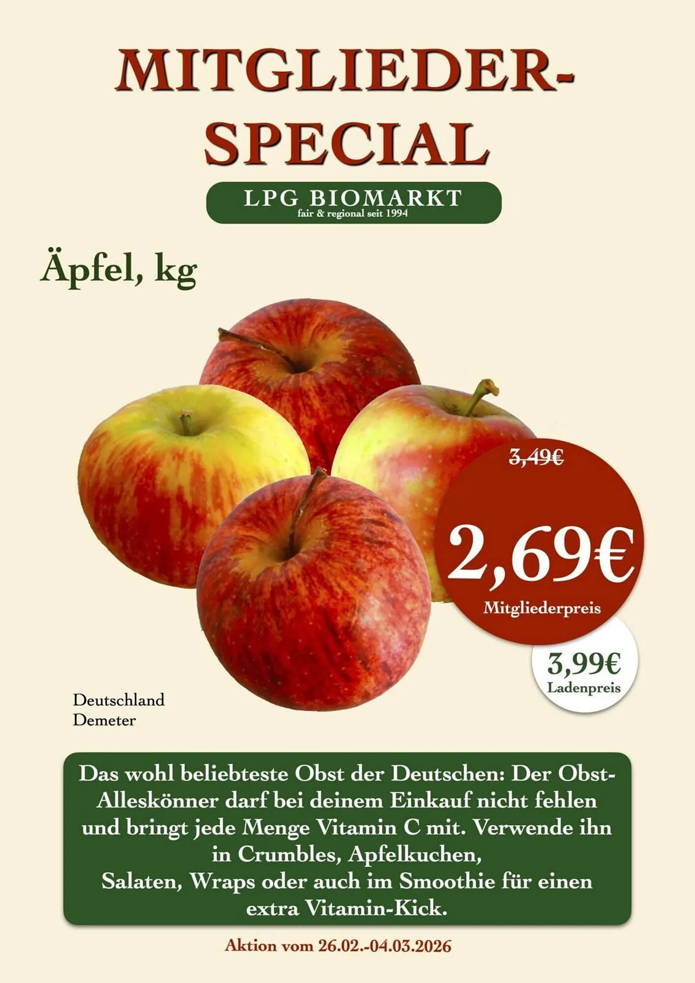 LPG Biomarkt Prospekt von 26. Februar bis 4. März 2026 - Prospekt seite 15