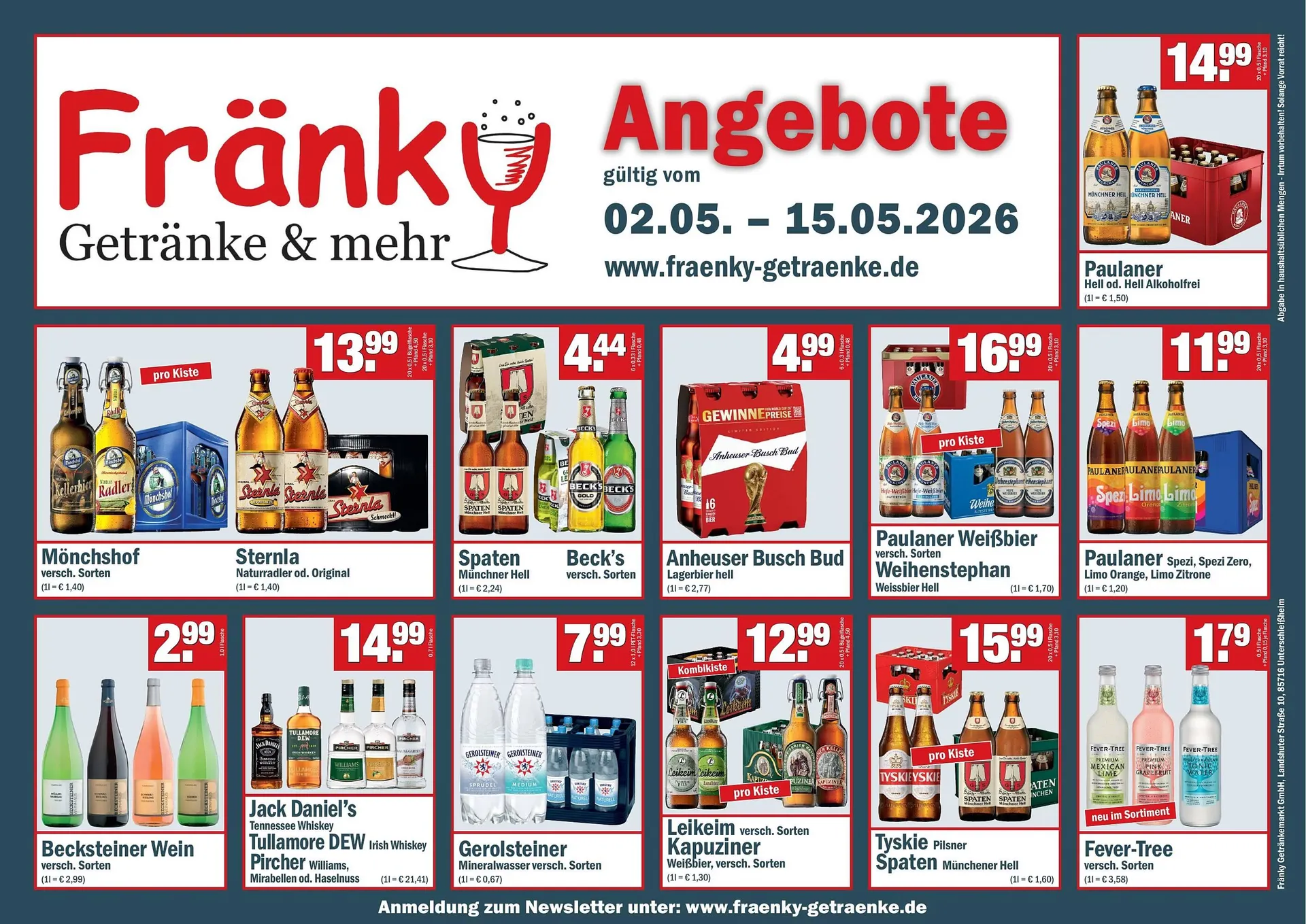 Fränky Getränke Prospekt von 2. Mai bis 15. Mai 2026 - Prospekt seite 1