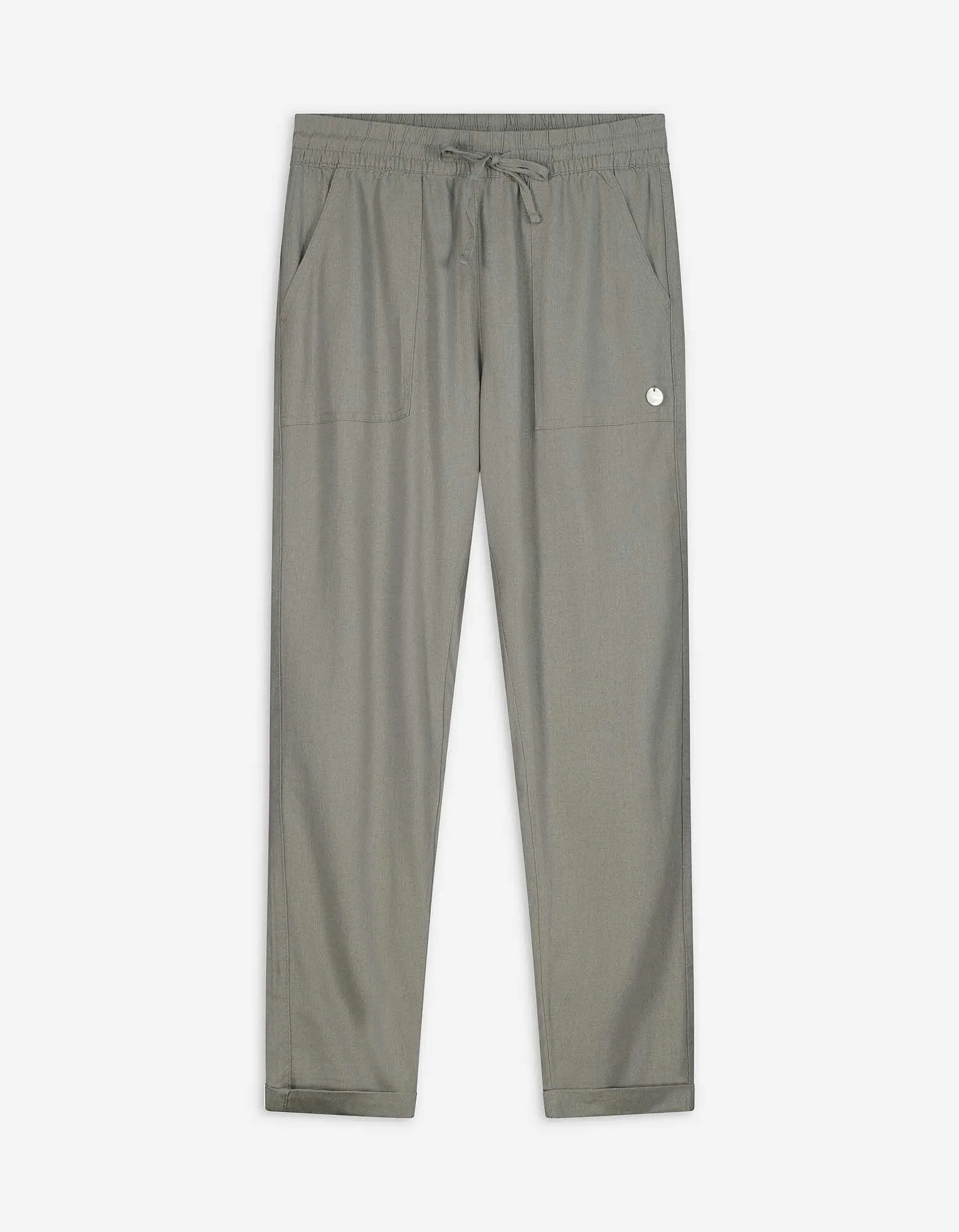 Kalhoty - Směs se lnem - sv. zelena