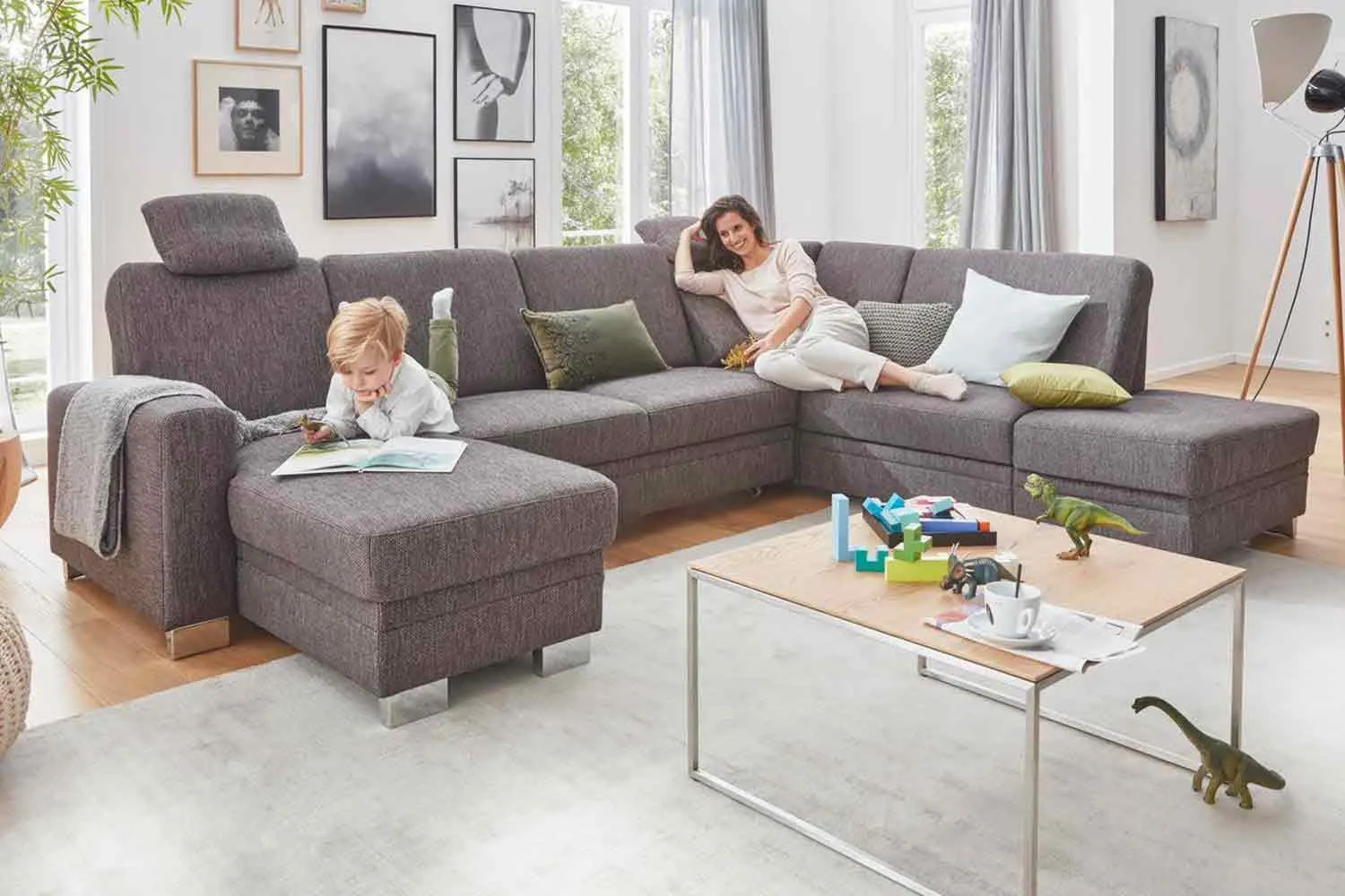 Modulmaster Wohnlandschaft Roma Plus in Stoff