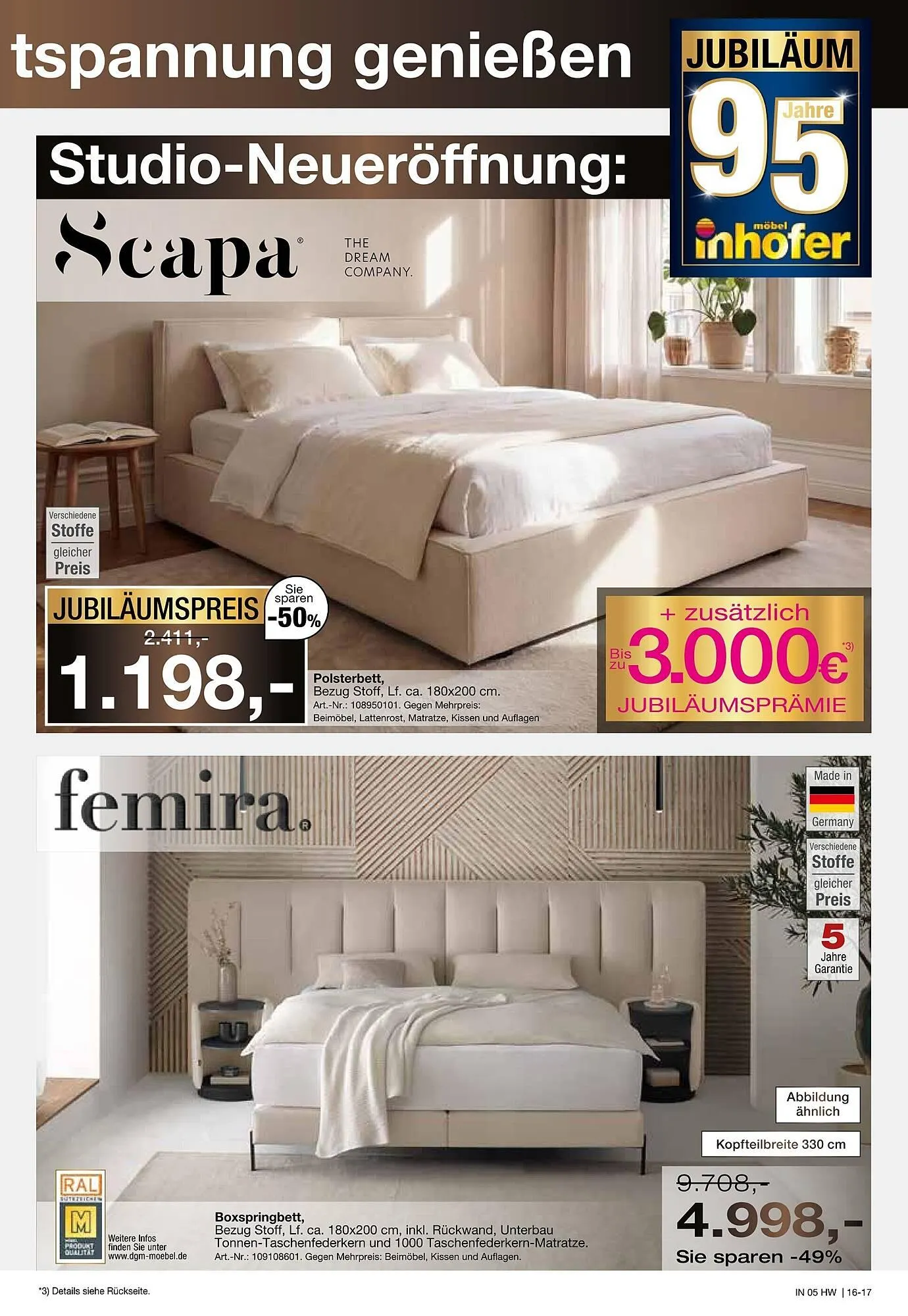 Möbel Inhofer Prospekt von 18. Februar bis 14. März 2026 - Prospekt seite 17