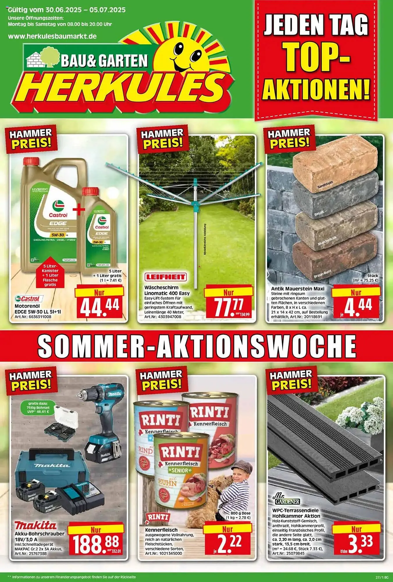 Herkules Baumarkt Prospekt von 30. Juni bis 5. Juli 2025 - Prospekt seite 1
