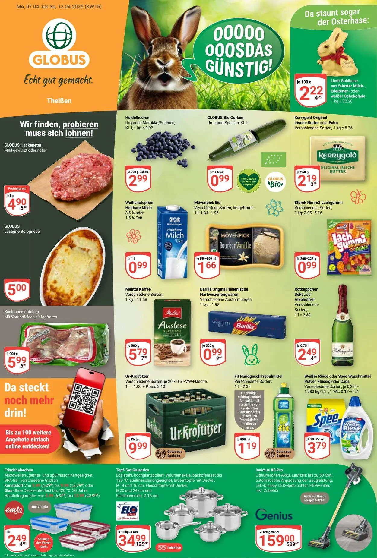 Globus - Theissen-Zeitz Aktueller Prospekt von 7. April bis 12. April 2025 - Prospekt seite 1