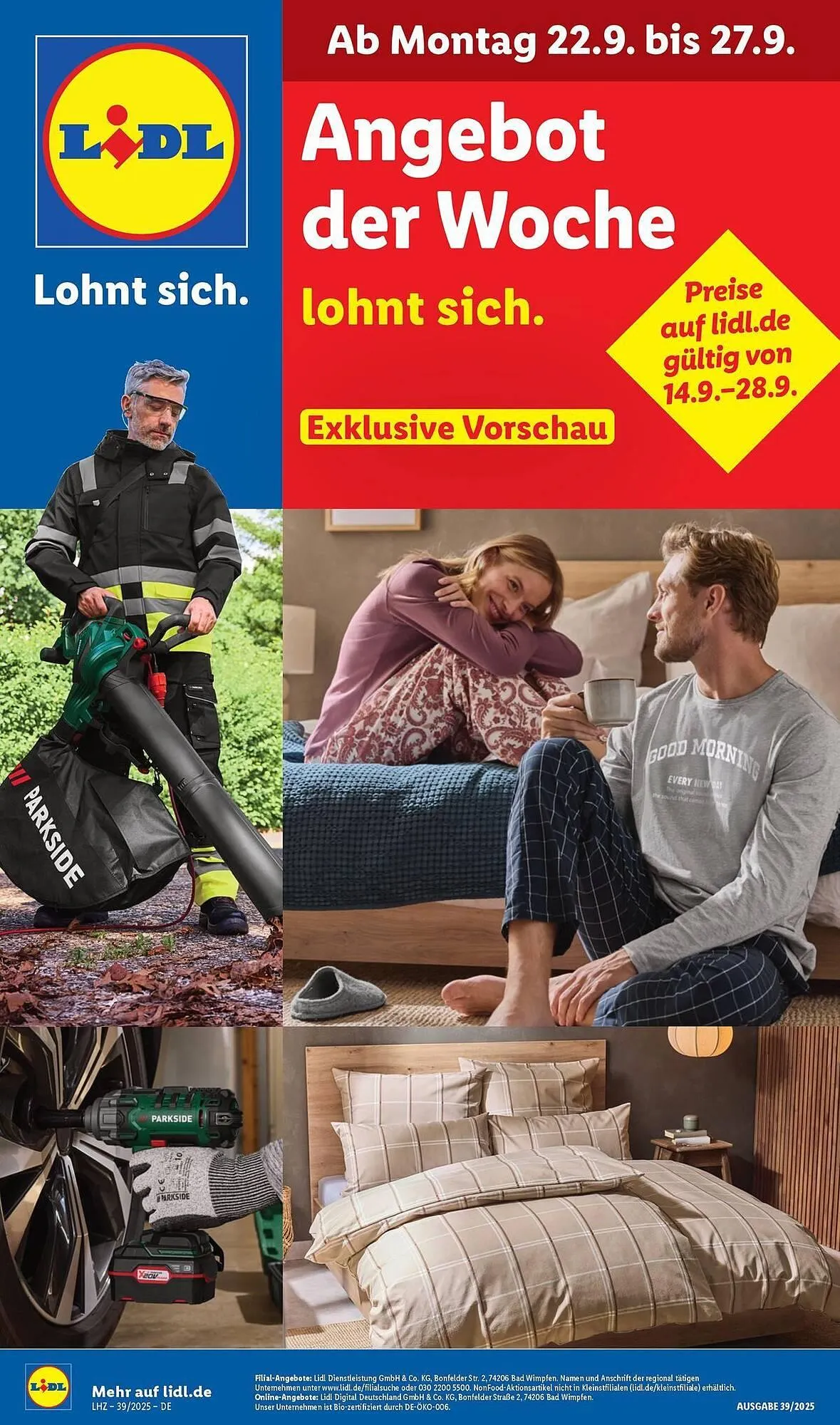 Lidl Prospekt von 22. September bis 27. September 2025 - Prospekt seite 1