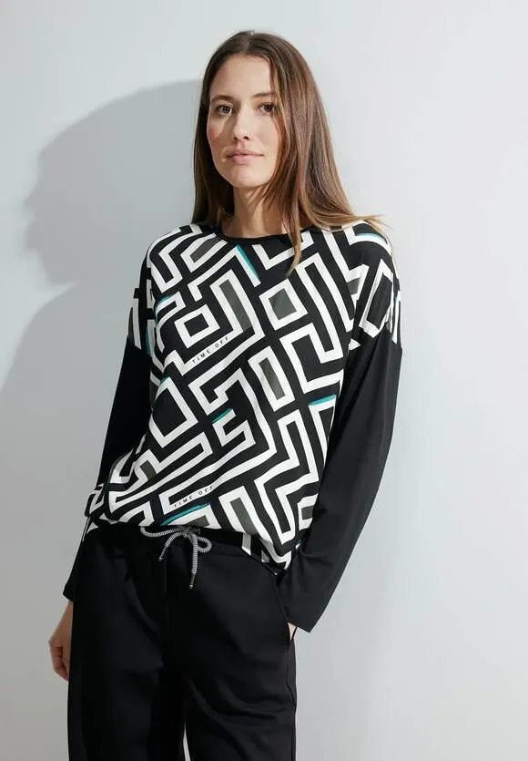 Shirt met lange mouwen en patroon