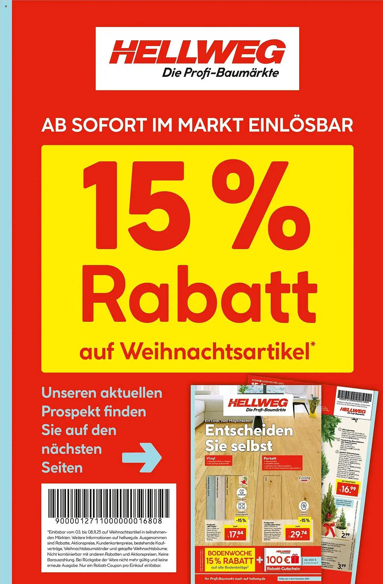 Hellweg Prospekt von 3. November bis 8. November 2025 - Prospekt seite 1