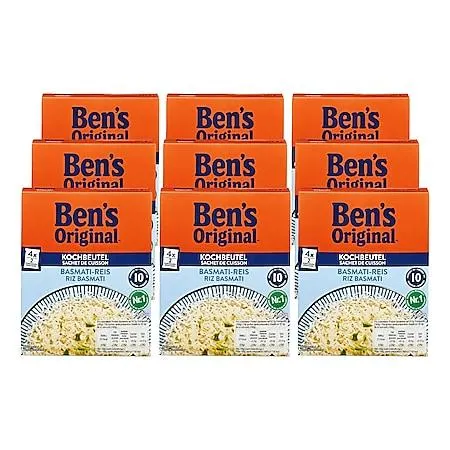 Ben's Original Basmati Reis im Kochbeutel 500 g, 9er Pack
