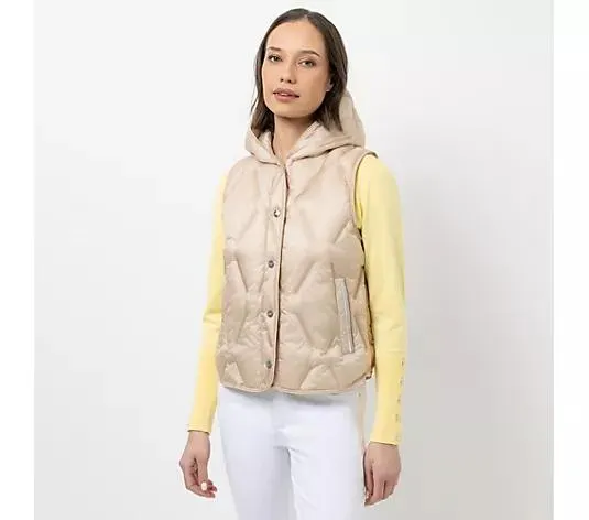 Wählen Sie Ihre Variante: STEFFEN SCHRAUT Steppweste angeschnittene Kapuze Zierband an Tasche figurumspielend