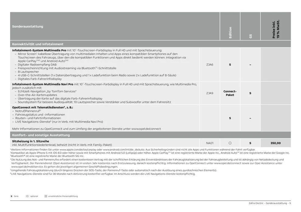 Opel Neuer Zafira Electric von 28. August bis 28. August 2025 - Prospekt seite 9