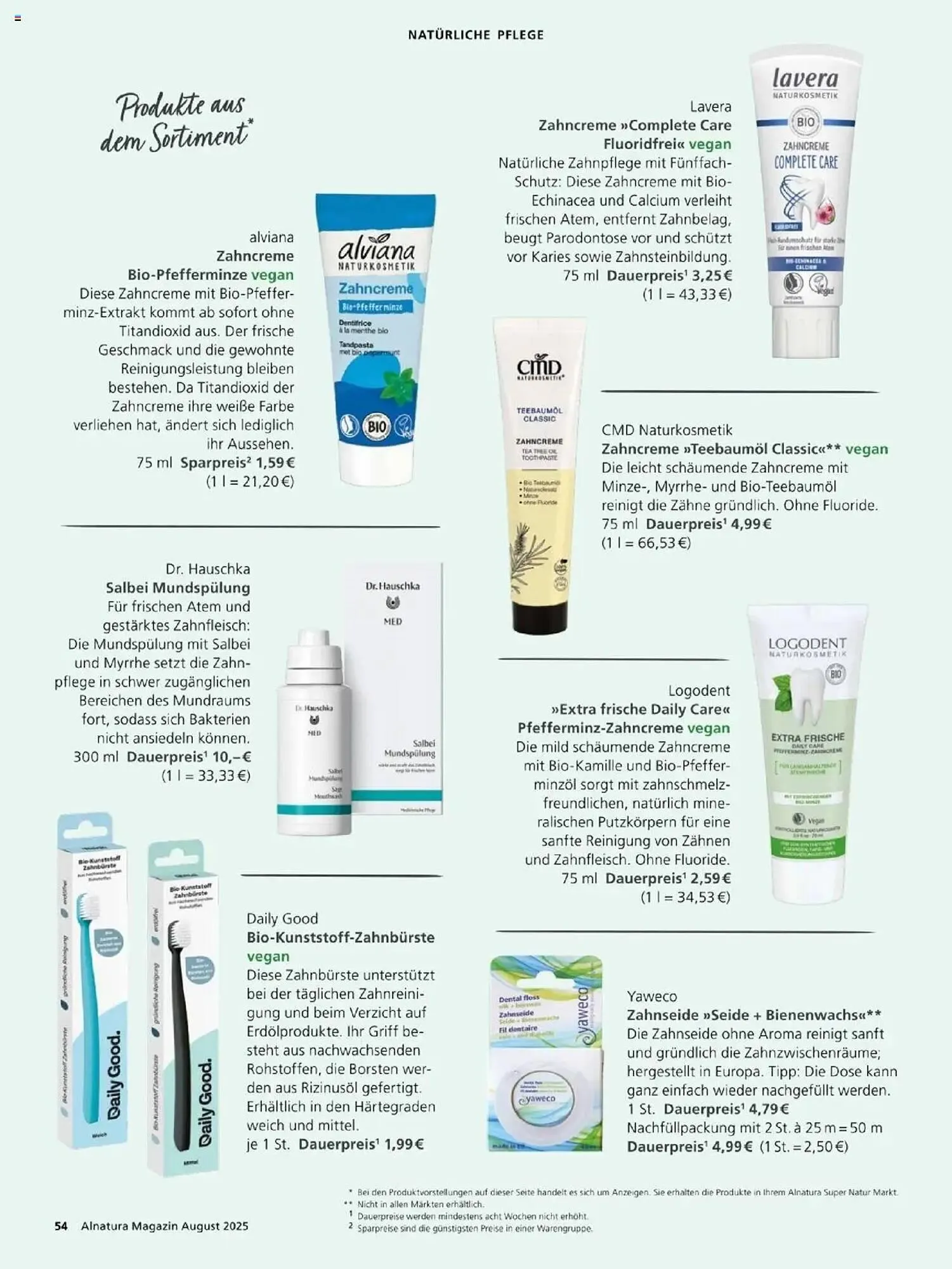 Alnatura Prospekt von 1. August bis 31. August 2025 - Prospekt seite 54