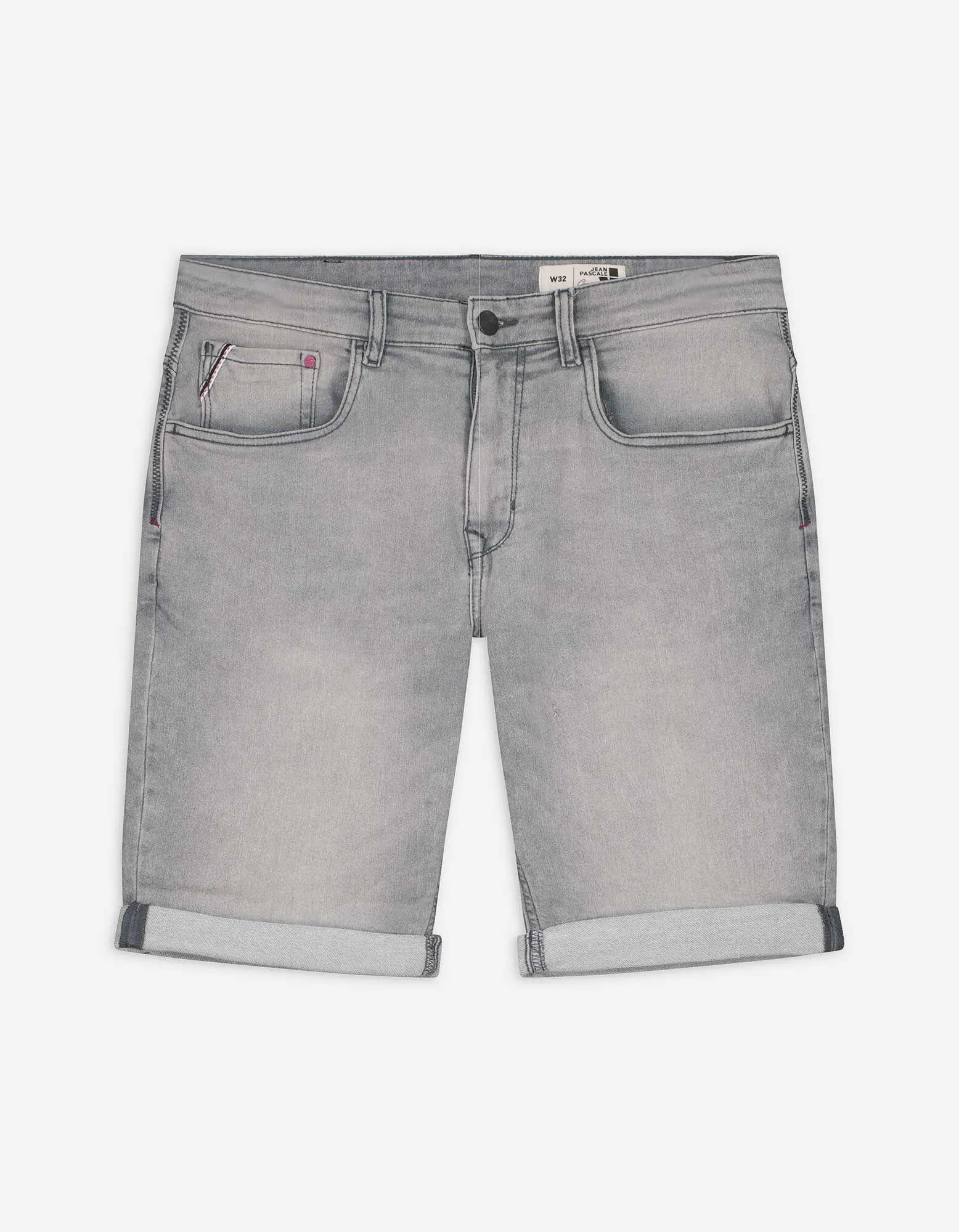 Pantaloncini di jeans - Risvolti fissi sul fondo gamba - grigio