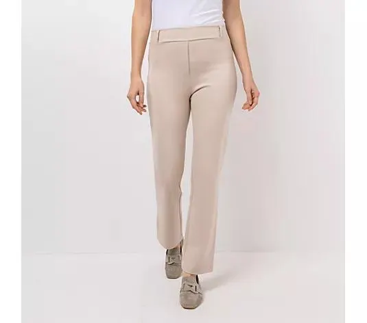 KIM & CO. Hose, lange Form Stretch Ponti Jersey Gürtelschlaufen gerader Beinverlauf