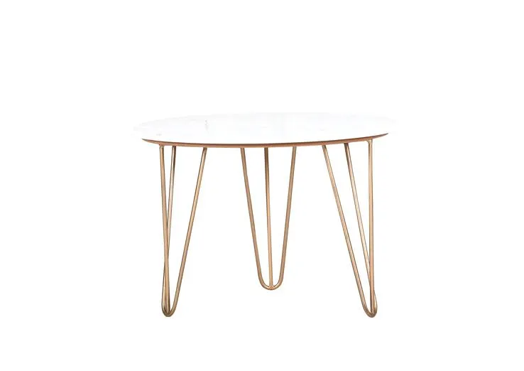 Couchtisch SCAN 65x65 cm weiß/goldfarbig