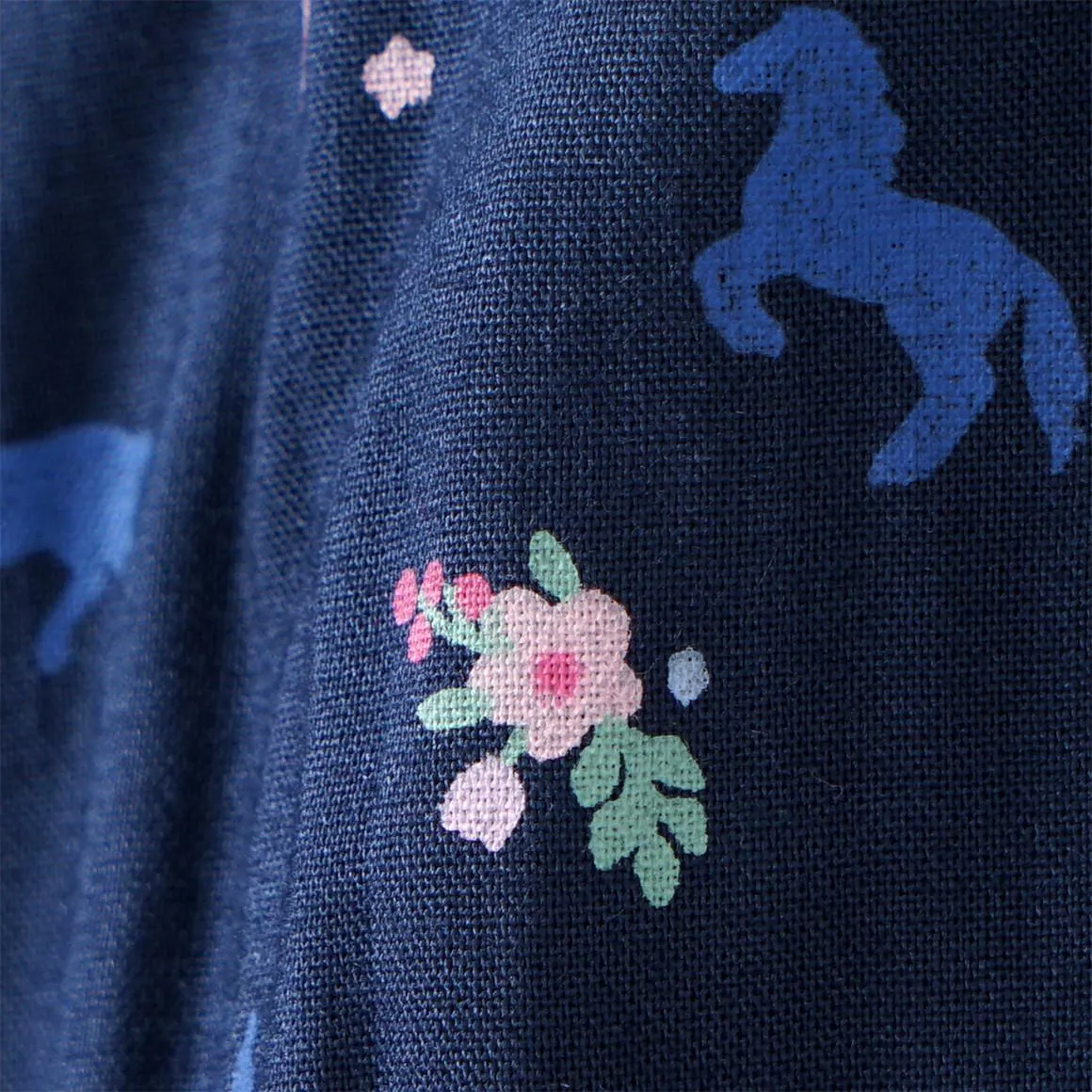 Mädchen Kleid mit Pferde-Allover