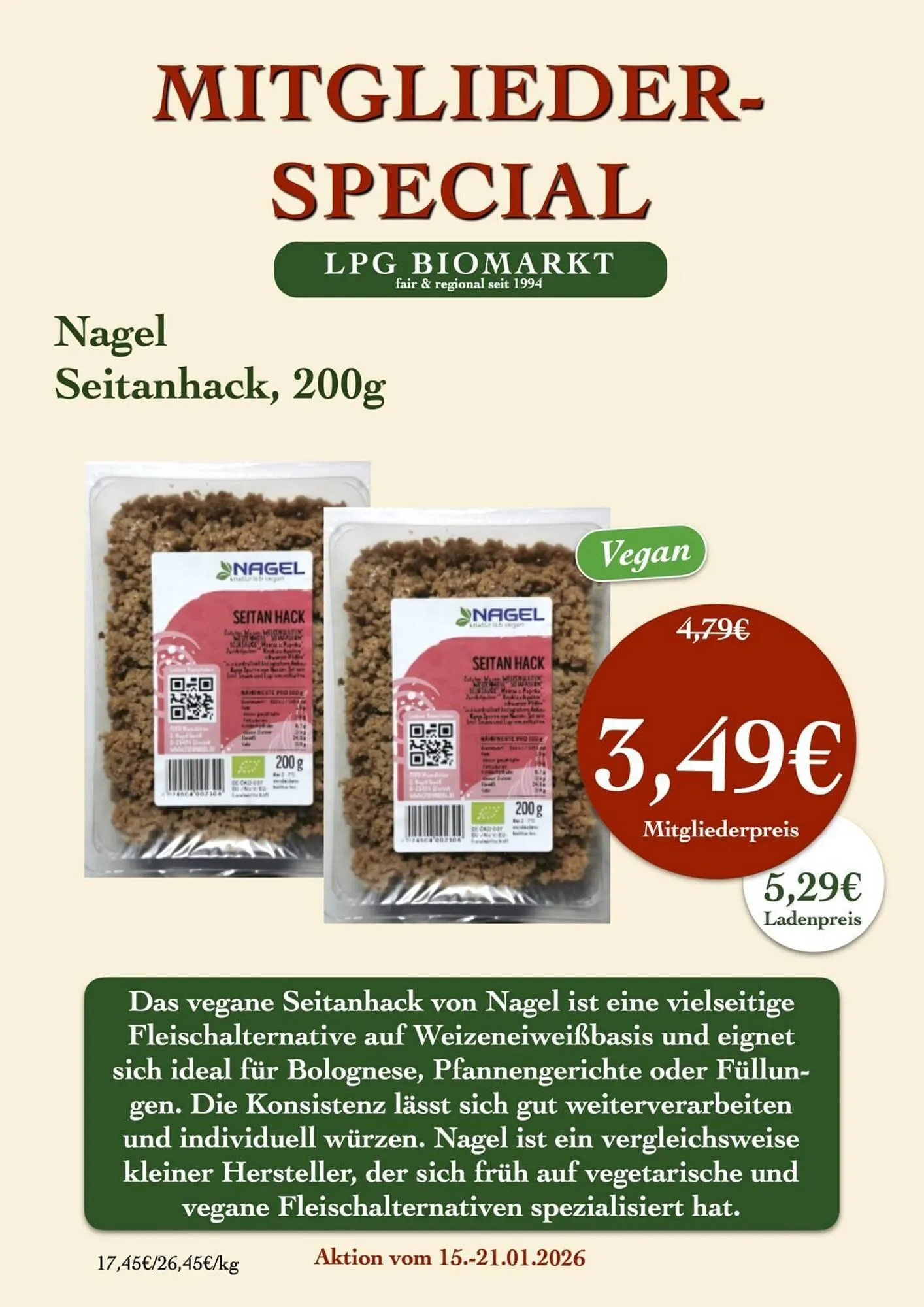 LPG Biomarkt Prospekt von 15. Januar bis 21. Januar 2026 - Prospekt seite 19