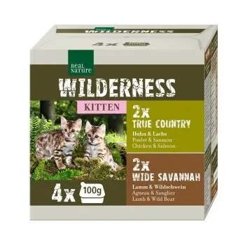 REAL NATURE WILDERNESS Nassfutter Katze, Kitten Multipack 4x100 g