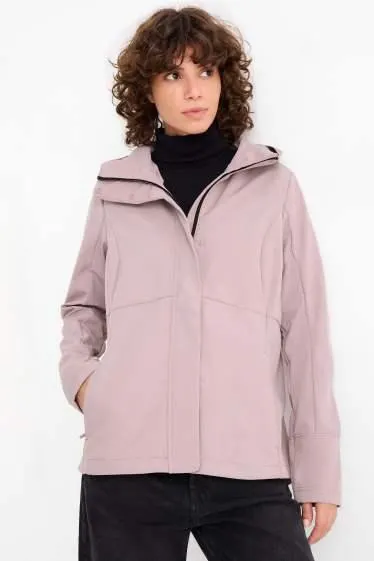 Softshell jacket with hood - water-repellent - 4-Way Stretch