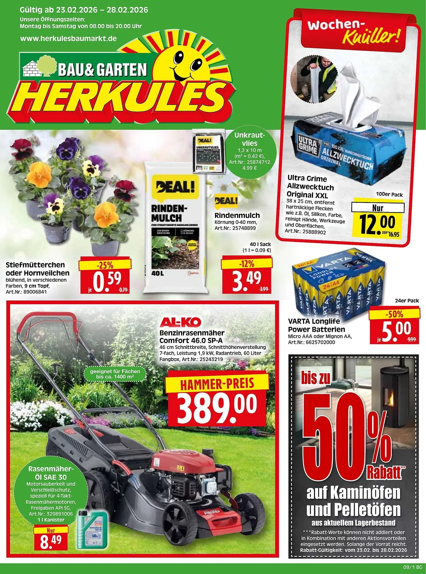 Herkules Baumarkt Prospekt von 23. Februar bis 28. Februar 2026 - Prospekt seite 1