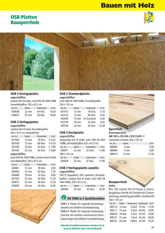 Holz-& Baukatalog 2024/25 von 27. März bis 31. Januar 2025 - Prospekt seite 57