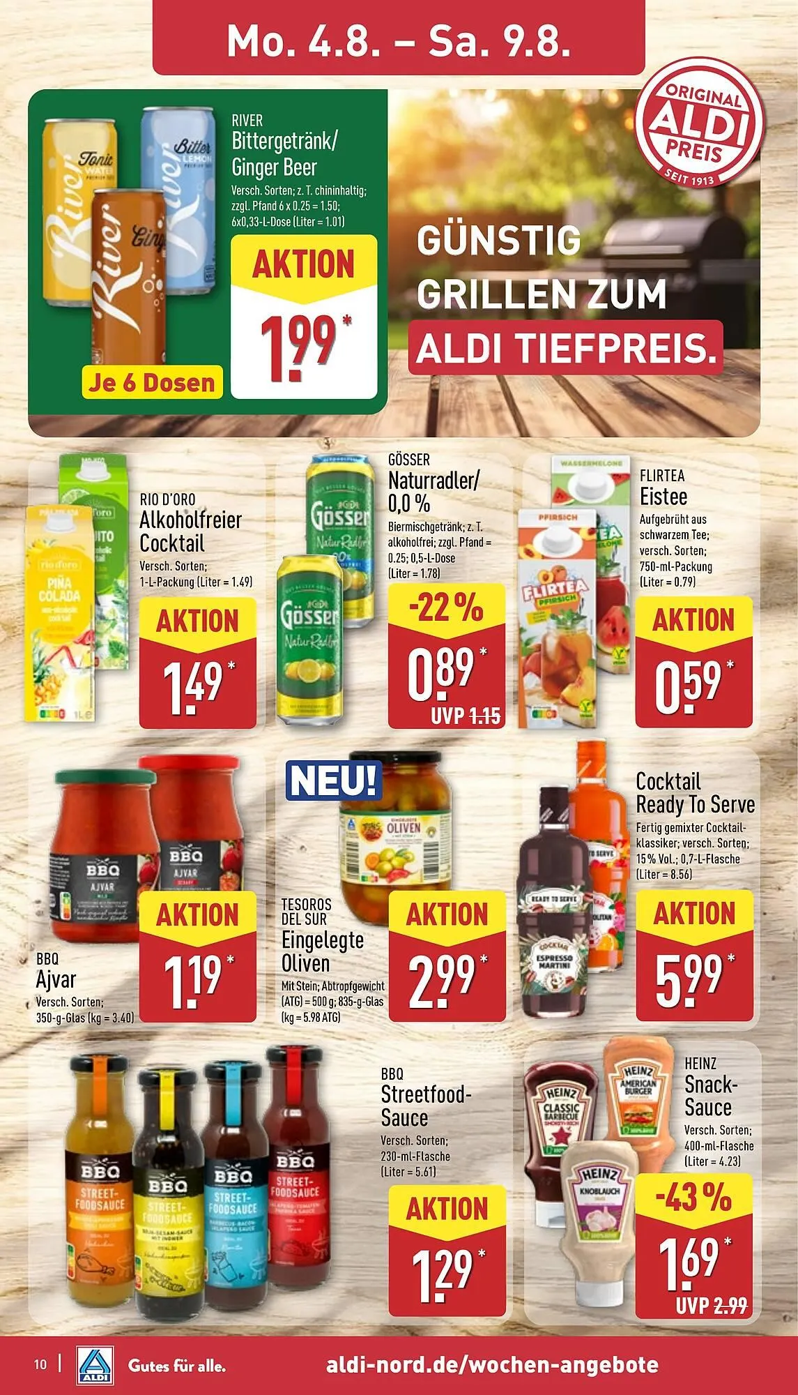 Aldi Nord Prospekt von 4. August bis 9. August 2025 - Prospekt seite 10